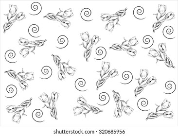 Floral seamless pattern with tulips