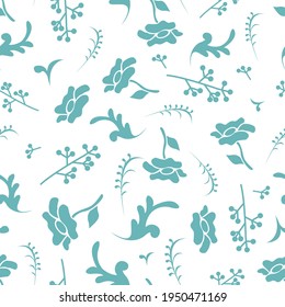 floral seamless pattern with twigs