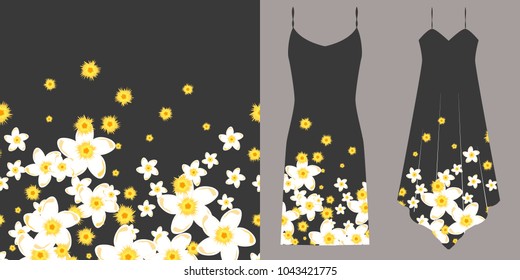 Floral seamless pattern. Underwear concept. Horizontally seamless. Vector illustration. Eps 10