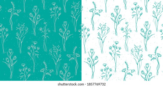 Floral seamless pattern. Useable for cards, posters, prints, textiles, banners, wrappers, wallpapers, surfaces.