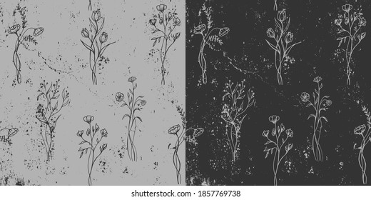 Patrón floral sin fisuras. Se puede usar para tarjetas, carteles, impresiones, textiles, banners, envolturas, papel pintado, superficies.