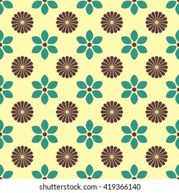 Floral seamless pattern of various bud, vector illustration.