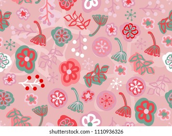 Floral seamless pattern, vector