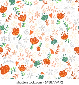Floral seamless pattern. Vector abstract illustration. Endless background.