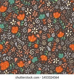 Floral seamless pattern. Vector abstract illustration. Endless background.
