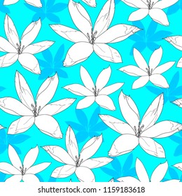 Floral seamless pattern. Vector background with flowers.