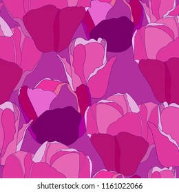 Floral seamless pattern. Vector background with flowers. Hand drawn artwork.
