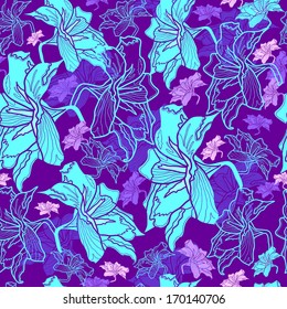 Floral seamless pattern. Vector background with flowers.