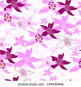 Floral seamless pattern. Vector background with flowers.