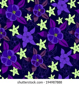 Floral seamless pattern. Vector background with flowers. Hand drawn artwork for textiles, fabrics, souvenirs, packaging and greeting cards.