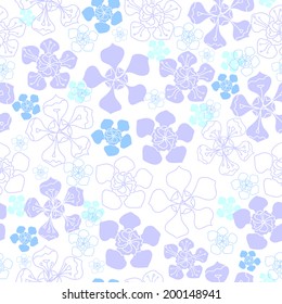Floral seamless pattern. Vector background with flowers. Hand drawn artwork for textiles, fabrics, souvenirs, packaging and greeting cards.