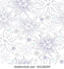 Floral seamless pattern. Vector background with flowers.