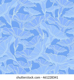 Floral seamless pattern. Vector background with flowers. Hand drawn artwork for textiles, fabrics, souvenirs, packaging and greeting cards.