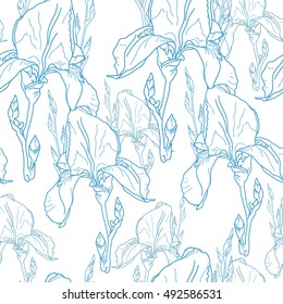 Floral seamless pattern. Vector background with flowers. Hand drawn artwork for textiles, fabrics, souvenirs, packaging and greeting cards.