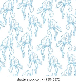 Floral seamless pattern. Vector background with flowers. Hand drawn artwork for textiles, fabrics, souvenirs, packaging and greeting cards.