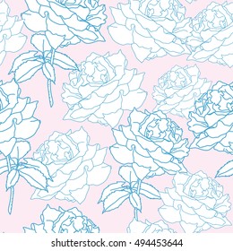 Floral seamless pattern. Vector background with flowers. Hand drawn artwork for textiles, fabrics, souvenirs, packaging and greeting cards.