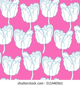 Floral seamless pattern. Vector background with flowers. Hand drawn artwork for textiles, fabrics, souvenirs, packaging and greeting cards.