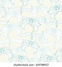Floral seamless pattern. Vector background with flowers. Hand drawn artwork for textiles, fabrics, souvenirs, packaging and greeting cards.