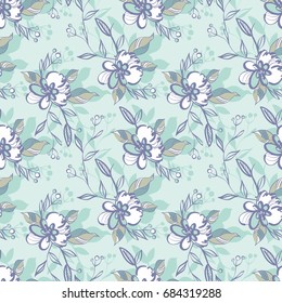 Floral Seamless Pattern. Vector Background (eps 8, CMYK)