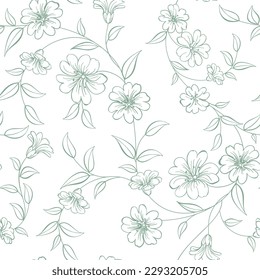 Floral seamless pattern. Vector botanic.