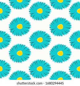 Floral seamless pattern.  Vector seamless pattern with the chamomiles  in vintage style for textile.