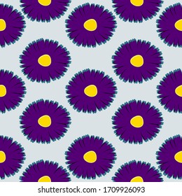 Floral seamless pattern.  Vector seamless pattern with the chamomiles  in vintage style for textile.
