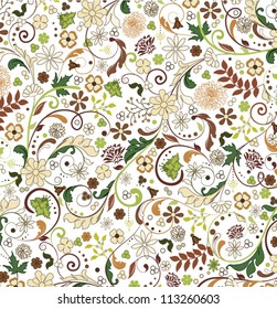 floral seamless pattern, vector design