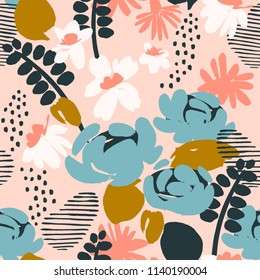 Floral seamless pattern. Vector design for paper, cover, fabric, interior decor and other users