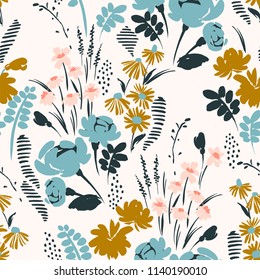 Floral seamless pattern. Vector design for paper, cover, fabric, interior decor and other users Floral seamless pattern. Vector design for paper, cover, fabric, interior decor and other users