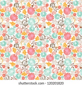 floral seamless pattern, vector design