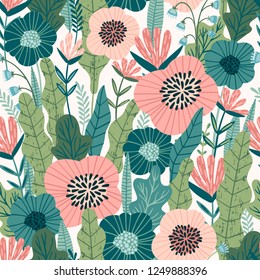 Floral seamless pattern. Vector design for paper, cover, fabric, interior decor