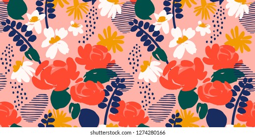 Floral seamless pattern. Vector design for paper, cover, fabric, interior decor and other users