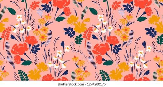 Floral seamless pattern. Vector design for paper, cover, fabric, interior decor and other users