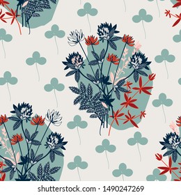 floral seamless pattern, vector design for fabric
