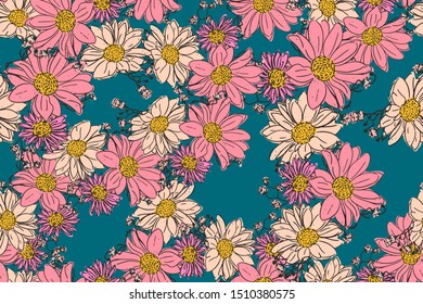 Floral seamless pattern. Vector design for paper, fabric, interior decor and cover