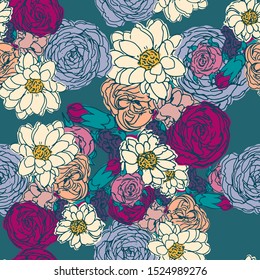 Floral seamless pattern. Vector design for paper, fabric, interior decor and cover