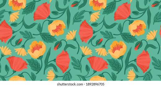 Floral seamless pattern. Vector design for paper, cover, fabric, interior decor and other users