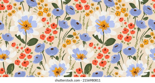 Floral seamless pattern. Vector design for paper, cover, fabric, interior decor and other use