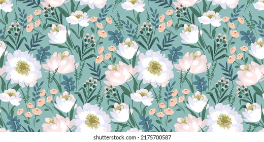 Floral seamless pattern. Vector design for paper, cover, fabric, interior decor and other use