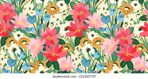 Floral seamless pattern. Vector design for paper, cover, fabric, interior decor and other use