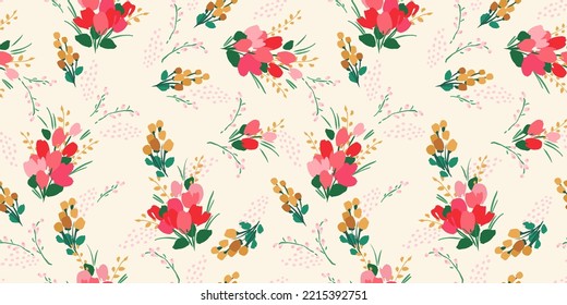 Floral seamless pattern. Vector design for paper, cover, fabric, interior decor and other use