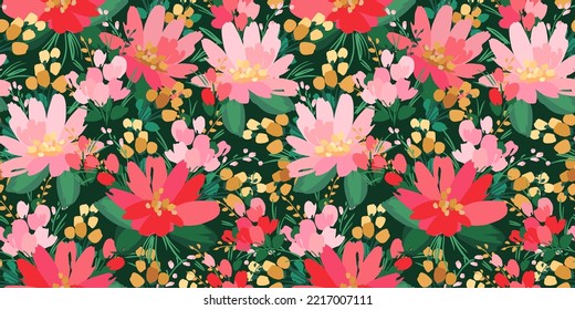 Floral seamless pattern. Vector design for paper, cover, fabric, interior decor and other use