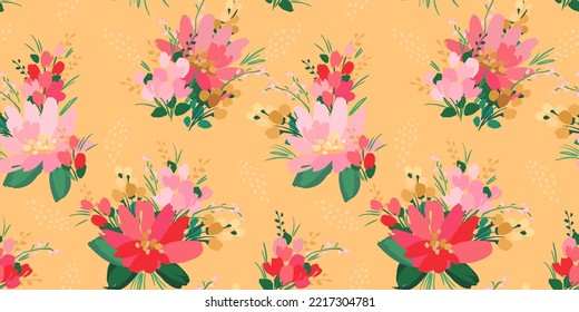 Floral seamless pattern. Vector design for paper, cover, fabric, interior decor and other use
