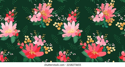 Floral seamless pattern. Vector design for paper, cover, fabric, interior decor and other use