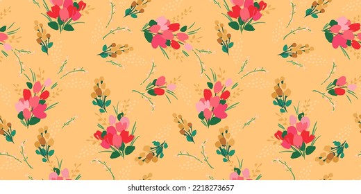 Floral seamless pattern. Vector design for paper, cover, fabric, interior decor and other use