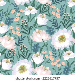 Floral seamless pattern. Vector design for paper, cover, fabric, interior decor and other use