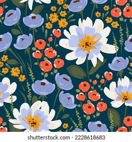 Floral seamless pattern. Vector design for paper, cover, fabric, interior decor and other use