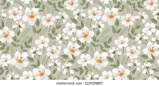 Floral seamless pattern. Vector design for paper, cover, fabric, interior decor and other use