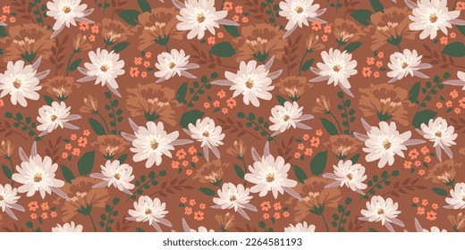 Floral seamless pattern. Vector design for paper, cover, fabric, interior decor and other use