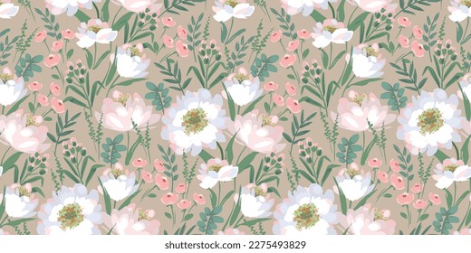 Floral seamless pattern. Vector design for paper, cover, fabric, interior decor and other use